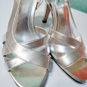 Style & Co. Metallic Gold Strappy Heels